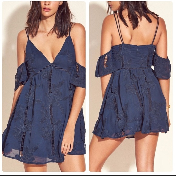 NWT Lovers + Friends Floral Wishful Mini Dress in Navy Size XS - Picture 4 of 12